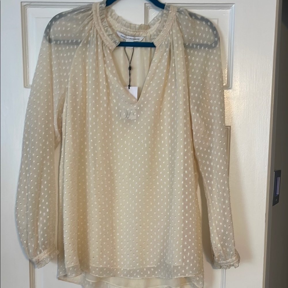 Cream Sheer Women's Top